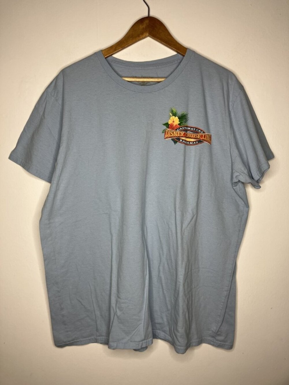 Disney Cruise Line Castaway Cay Bahamas Mickey Mouse T-Shirt Blue Mans 2XL